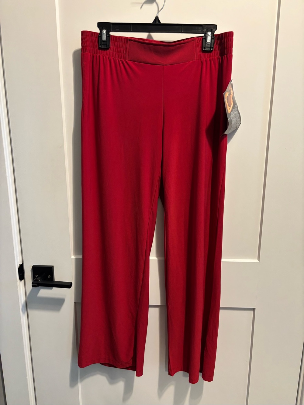 IMAN Wide-Leg Pull-On Pants in Red